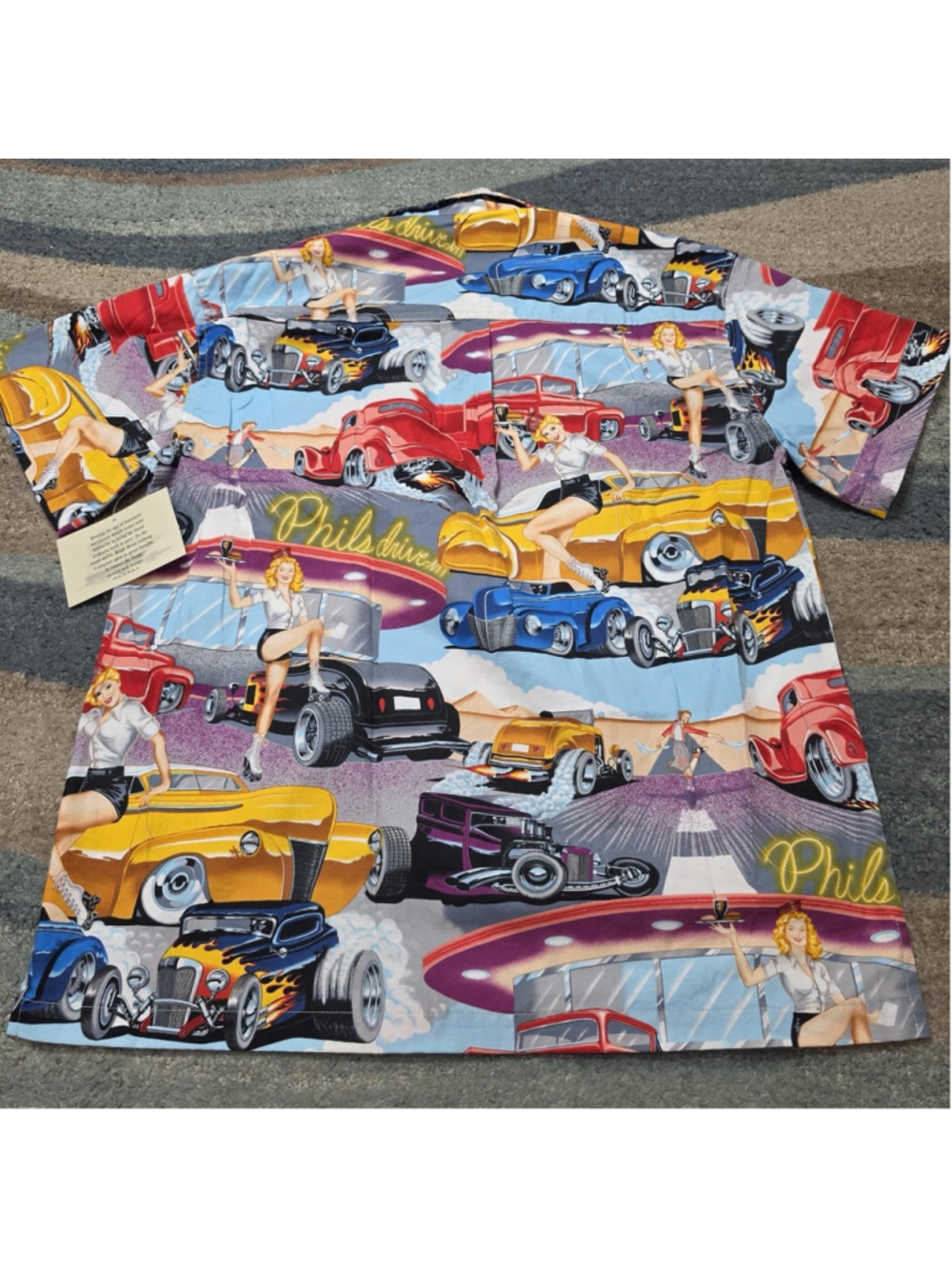 High Seas Trading Co Shirt Mens L Hot Rod Pin Up USA Made Rockabilly - Picture 2 of 8